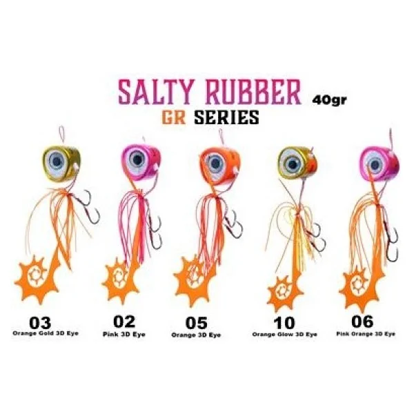 Fujin Salty Rubber 40gr Gr Serisi Tai Rubber Set 10 Orange Glow 3d Eye - Görsel 7