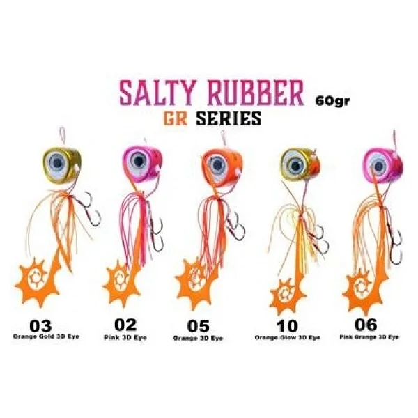 Fujin Salty Rubber 60gr Gr Serisi Tai Rubber Set 10 Orange Glow 3d Eye - Görsel 5