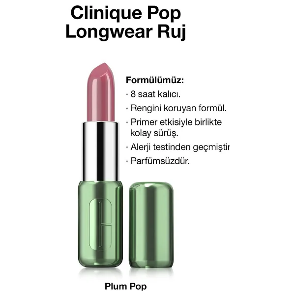 Clinique Pop Longwear Stick Ruj - Görsel 9