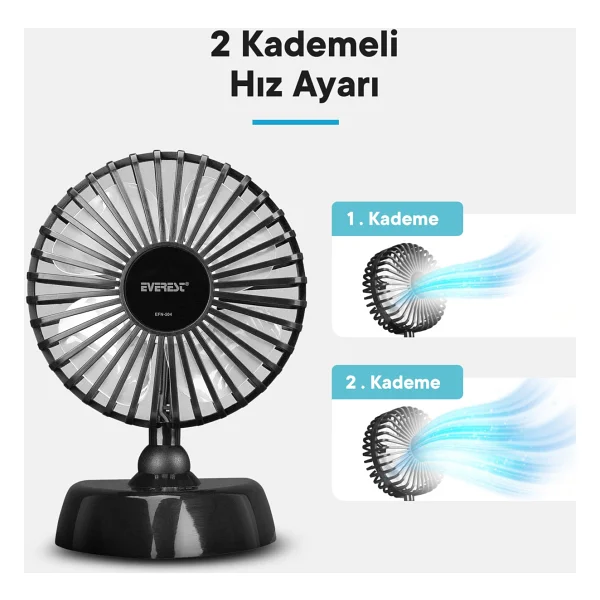Everest Efn-504 Taşınabilir Masaüstü USB Fan - Görsel 3