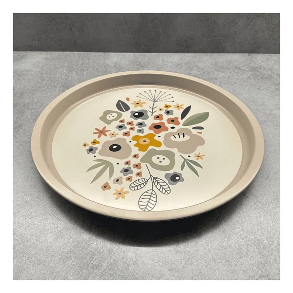 Sarkap Home 34 cm Soft Çiçekler Metal Tepsi - Görsel 6
