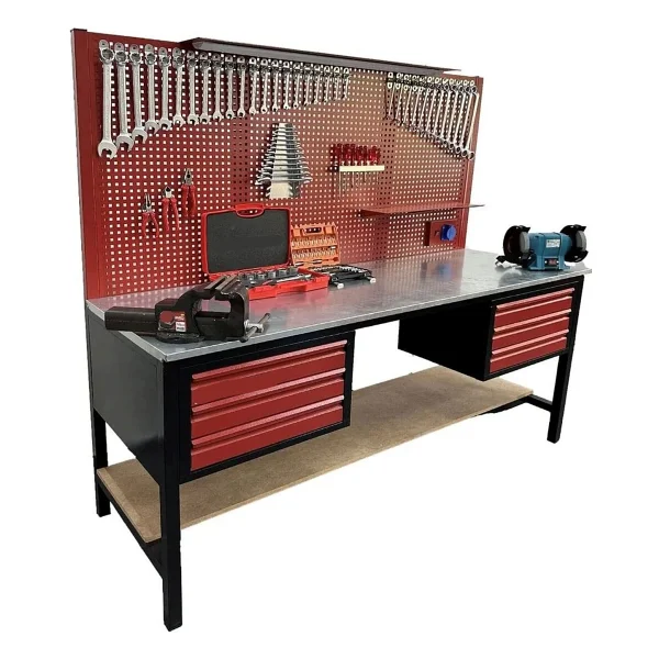 Staxx Power 2 Mt 6 Çekmeceli Dayanıklı Takım Dolabı İçi Dolu Tam Donanımlı Takım Tezgahı 320 Parça Full - Kırmızı - Görsel 2