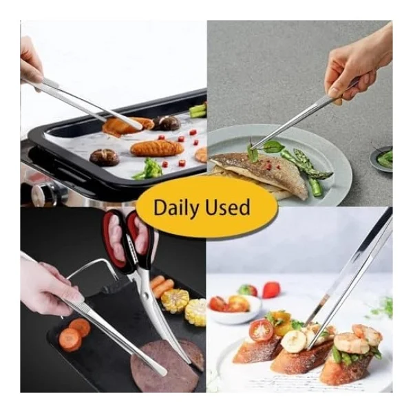 Storemax Maşa Cımbızı Paslanmaz Çelik Mangal Chef Maşası, Profesyonel Mutfak Cımbızı, Uzun Saplı Gıda Cımbızı, Çok Fonksiyonlu Mangal Cımbızı,Barbekü Maşası 30 Cm - Görsel 3