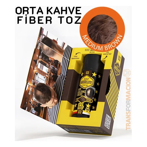 Nano Absolute Saç Fiber Topik Toz Orta Ton Kahverengi 721497 - Orta Ton Kahverengi - Görsel 2