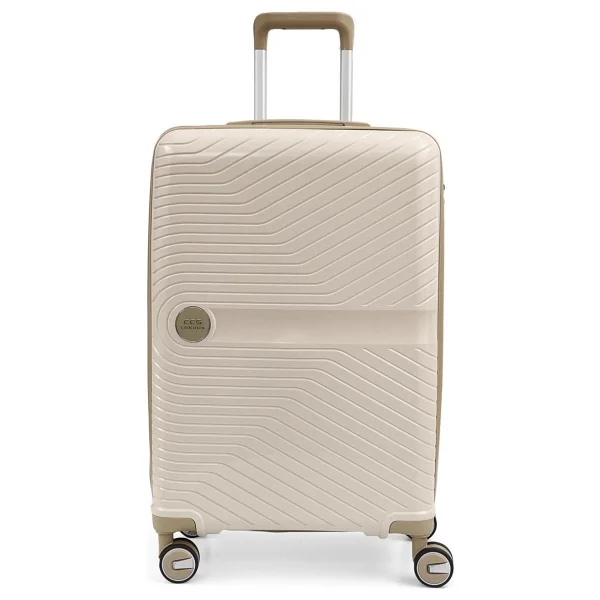 Ççs 5239 Polipropilen Beyaz Camel Orta Boy Valiz - Görsel 2