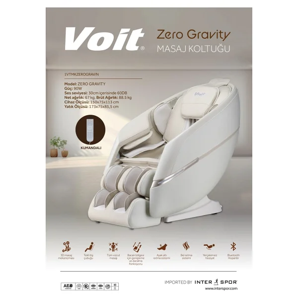 Voit Zero Gravity Beyaz Masaj Koltuğu - Görsel 10