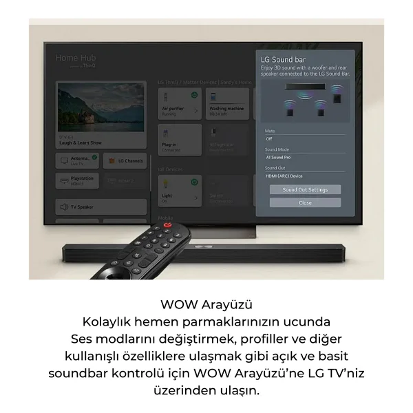 Lg Güçlü Çevresel Ses 2.1 Kanal 160W Dturllk Soundbar - Black - Görsel 2