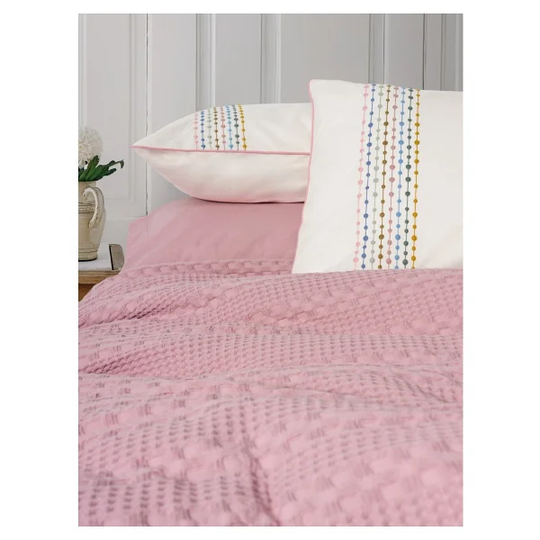 Cotton Box Aura Pebble Pembe Tek Kişilik Pike Takımı - Görsel 6