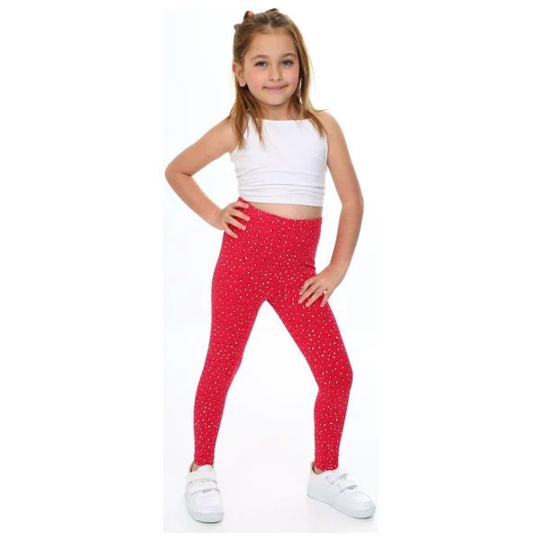 Toontoy Kız Çocuk Baskılı Tayt - 3 Yaş - Açık Yeşil - Görsel 8