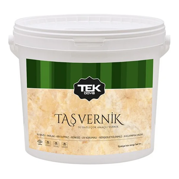 Tek Boya Su Bazlı Taş Vernik 0,75l Şeffaf Renk - Görsel 2