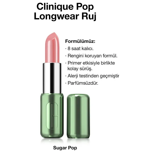 Clinique Pop Longwear Sugar Pop Stick Ruj - Görsel 2