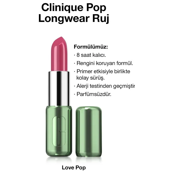 Clinique Pop Longwear Love Pop Stick Ruj - Görsel 2
