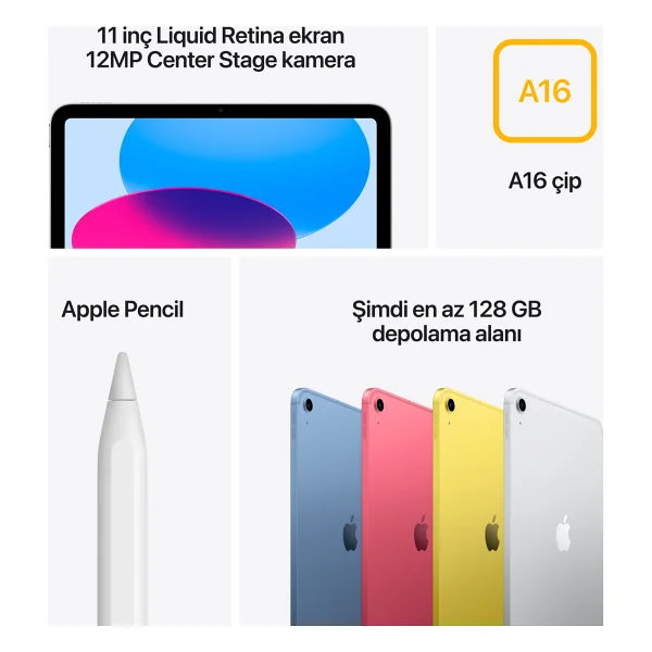 iPad 11. Nesil Wi-Fi + Cellular 128 GB 11" Md7f4tu/A Gümüş Tablet - Görsel 9