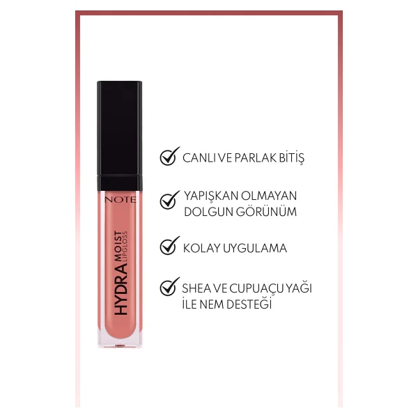 Note Hydramoist Nemlendirici 02 Bare Blush Dudak Parlatıcısı - Görsel 4
