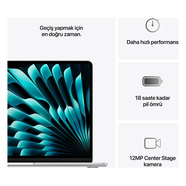 MacBook Air M4 16 GB 256 GB SSD 13.6" Mw0w3tu/A Gümüş - Görsel 10