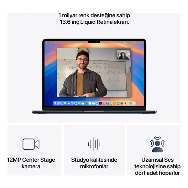 MacBook Air M4 16 GB 256 GB SSD 13.6" Mw123tu/A Gece Yarısı - Görsel 5