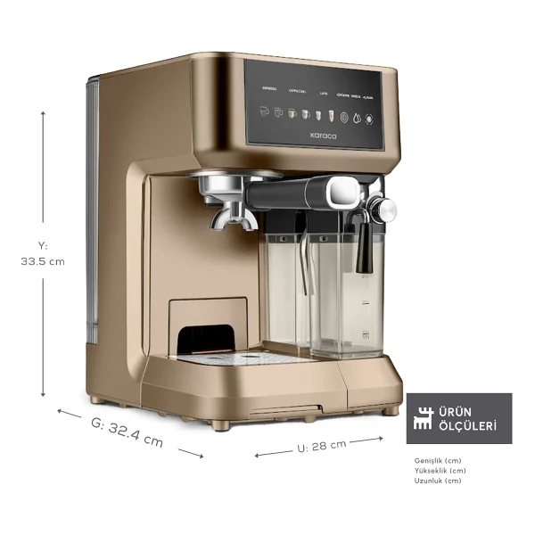 Karaca MyCaffe Barista S10 Walnut Brown Yarı Otomatik Espresso Makinesi - Görsel 9