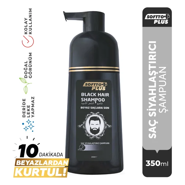 Softto Plus Black Hair 350 ml 4 Adet Siyah Şampuan - Görsel 2