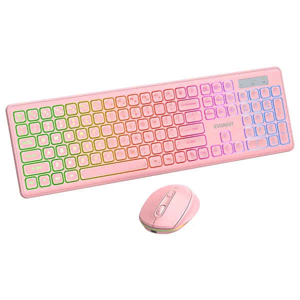 Everest Km-319bt Pembe Kablosuz Klavye Mouse Seti - Görsel 2