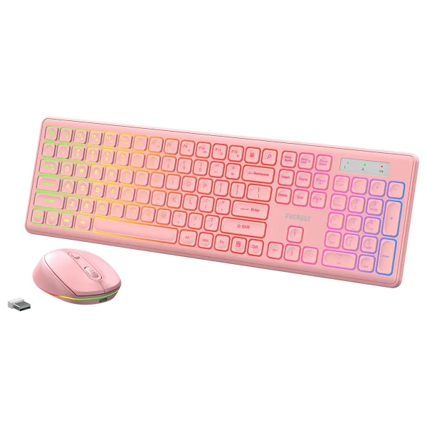 Everest Km-319bt Pembe Kablosuz Klavye Mouse Seti - Görsel 4