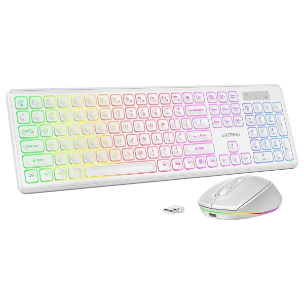 Everest Km-319bt Beyaz Kablosuz Klavye Mouse Seti - Görsel 2