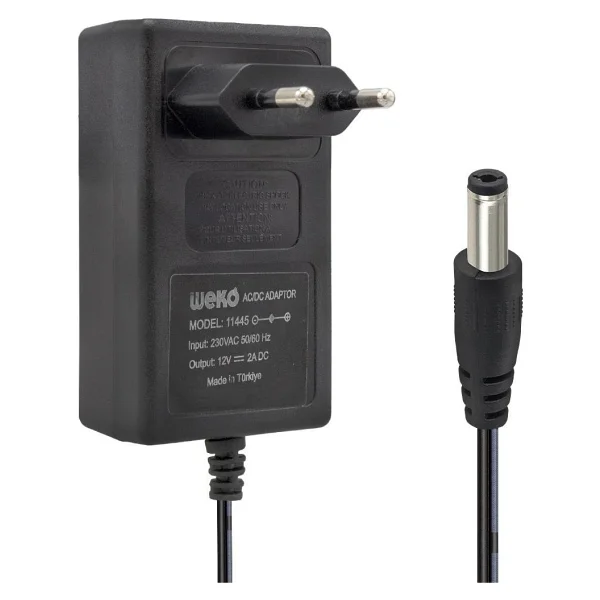 Weko 12 Volt 2 Amper 24 Watt Plastik Kasa Priz Tipi Adaptör (5.5x2.5 Uçlu) - Görsel 10