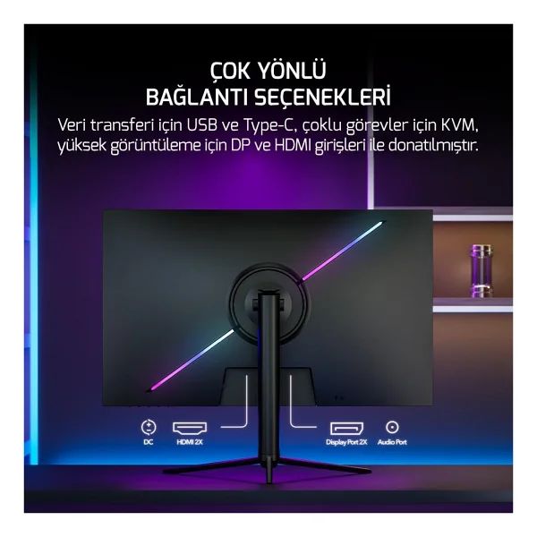 Gamepower Lucid S20 24" 0.2 Ms Full HD Pivot 540 Hz Oyuncu Monitörü - Görsel 2