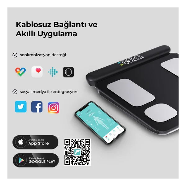 Fabcio Fitsmart Pro Akıllı Dijital Baskül - Görsel 7