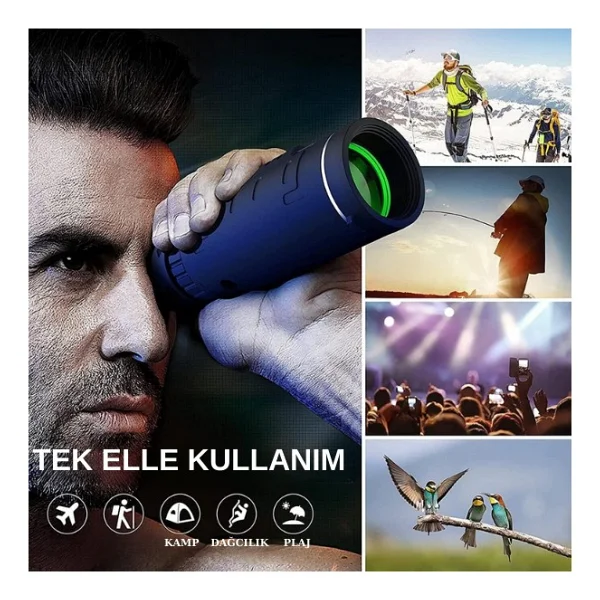 Tarez 40x60 Monoküler Dürbün Teleskop Tek Göz El Dürbünü Ultra HD Zoom - Görsel 5