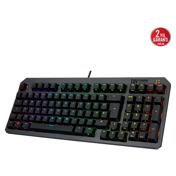 Asus Tuf K3 Gen Iı RGB %96 Clicky Blue Switch Kablolu Mekanik Oyuncu Klavyesi - Görsel 2