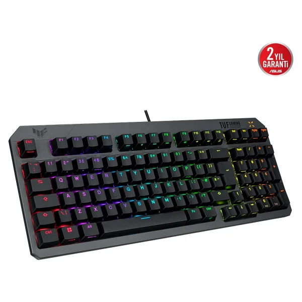 Asus Tuf K3 Gen Iı RGB %96 Clicky Blue Switch Kablolu Mekanik Oyuncu Klavyesi - Görsel 3
