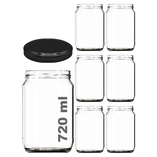 Afracam 720 Ml Metal Beyaz Kapaklı Bal Kavanozu 720 Cc Şeffaf Konserve Kavanoz 6 Adet (1 Kg Bal Alır) - Görsel 7
