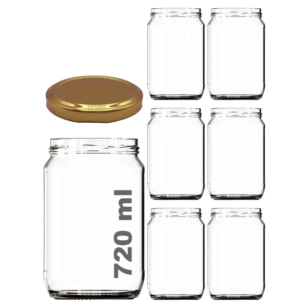 Afracam 720 Ml Metal Beyaz Kapaklı Bal Kavanozu 720 Cc Şeffaf Konserve Kavanoz 6 Adet (1 Kg Bal Alır) - Görsel 8