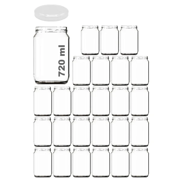 Afracam 720 Ml Metal Siyah Kapaklı Bal Kavanozu 720 Cc Şeffaf Konserve Kavanoz 25 Adet (1 Kg Bal Alır) - Görsel 8