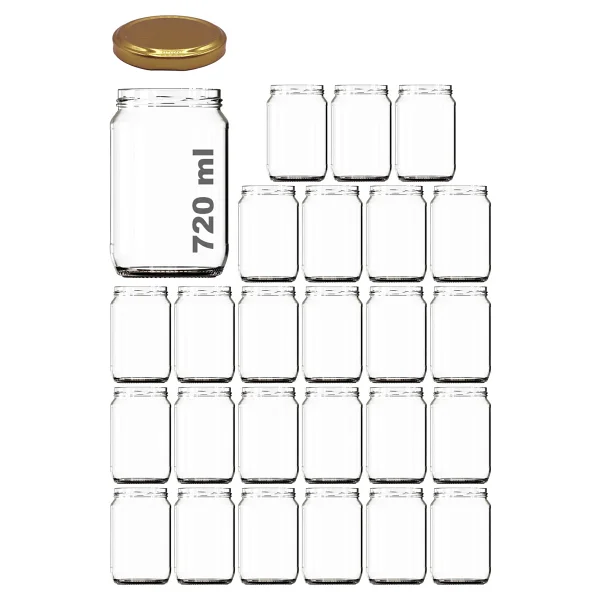 Afracam 720 Ml Metal Siyah Kapaklı Bal Kavanozu 720 Cc Şeffaf Konserve Kavanoz 25 Adet (1 Kg Bal Alır) - Görsel 7