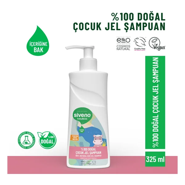 Siveno Doğal Bebek Çocuk Konak Önleyici Jel Şampuan 325 Ml - Görsel 5