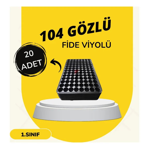 Karaoğlu Vakum Ambalaj 20 Adet 104 Göz Fide Viyol Fide Altlığı Fide Viyolü Fidelik - Siyah - Görsel 6