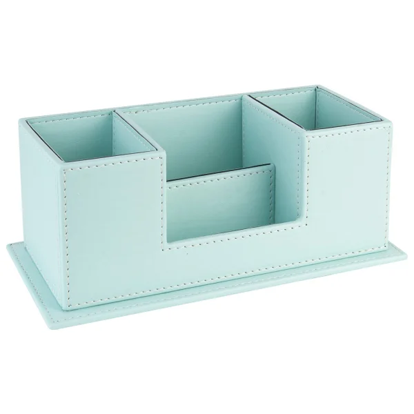 Masaüstü Deri Organizer Kalemlik 4 Gözlü Desktop Organizer Rainbow Vegan 10x12x25 Cm. - Görsel 2