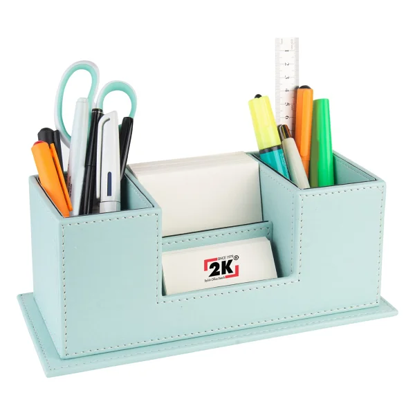 Masaüstü Deri Organizer Kalemlik 4 Gözlü Desktop Organizer Rainbow Vegan 10x12x25 Cm. - Görsel 6