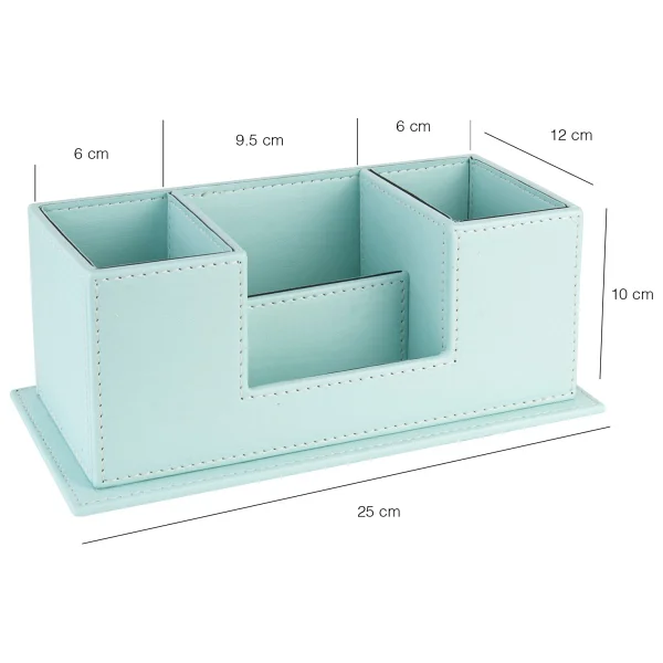 Masaüstü Deri Organizer Kalemlik 4 Gözlü Desktop Organizer Rainbow Vegan 10x12x25 Cm. - Görsel 3