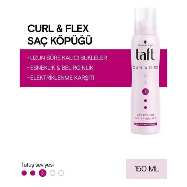 Taft Curl & Flex No:3 150 Ml Saç Köpüğü - Görsel 2