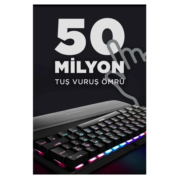 Rampage Ally K11 Siyah Tkl Red Switch Kablolu Mekanik Oyuncu Klavyesi - Görsel 5