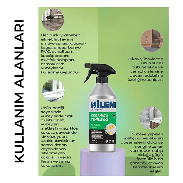 Nilem Profesyonel Bitkisel Çok Amaçlı Temizleyici Leke Çıkarıcı 750 ml - Görsel 7