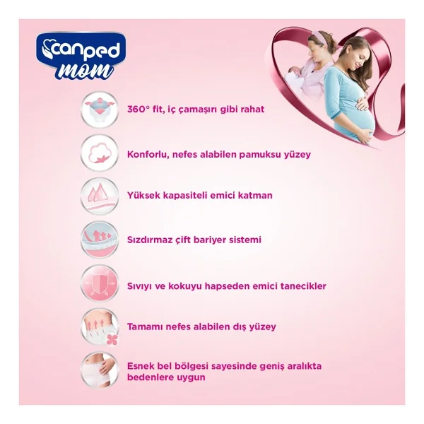 Canped Mom Küçük/Orta S/M 10'lu Lohusa Külodu - Görsel 6