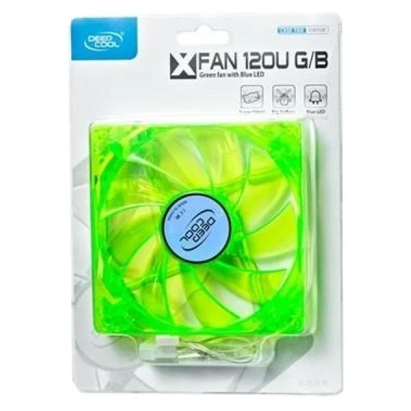 Deepcool Xfan120u-G/B Yesıl Uzerıne Mavı Ledlı Kasa Fanı 120mm - Görsel 4