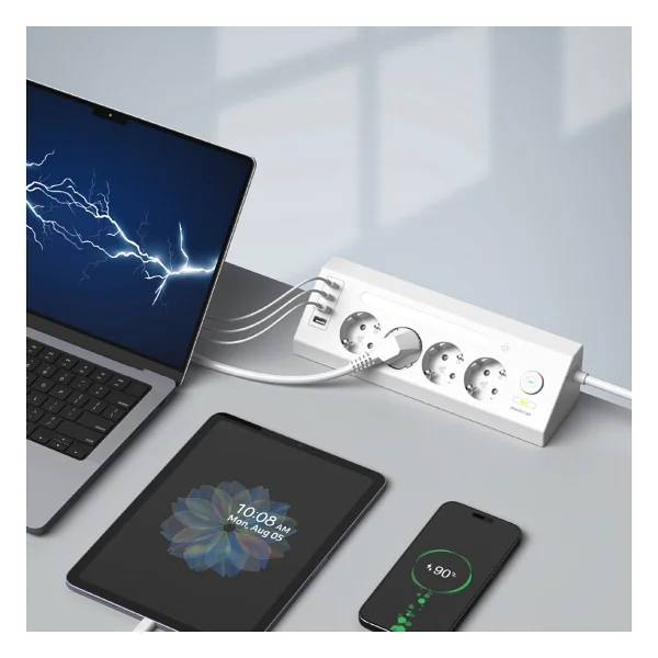 Fulltech Ftr-22 Anahtarlı Usb'li 2 M 4'lü Akım Korumalı Priz - Görsel 2