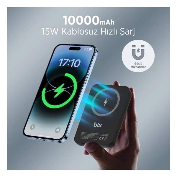 Bix Pb112 10000 mAh Hızlı Şarj Magsafe Powerbank - Görsel 9