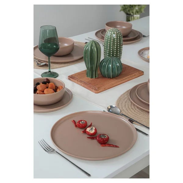 Keramika Nordic Mat Toprak Taupe 18 Parça 6 Kişilik Yemek Takımı - Görsel 5