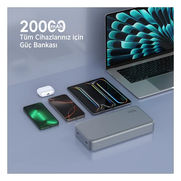 Bix Pb205 20000 mAh Hızlı Şarj Powerbank - Görsel 5