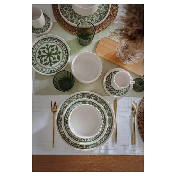 Keramika Timeless Green Stackable 21974-75 20 Parça 4 Kişilik Kahvaltı Ve Yemek Takımı - Görsel 7